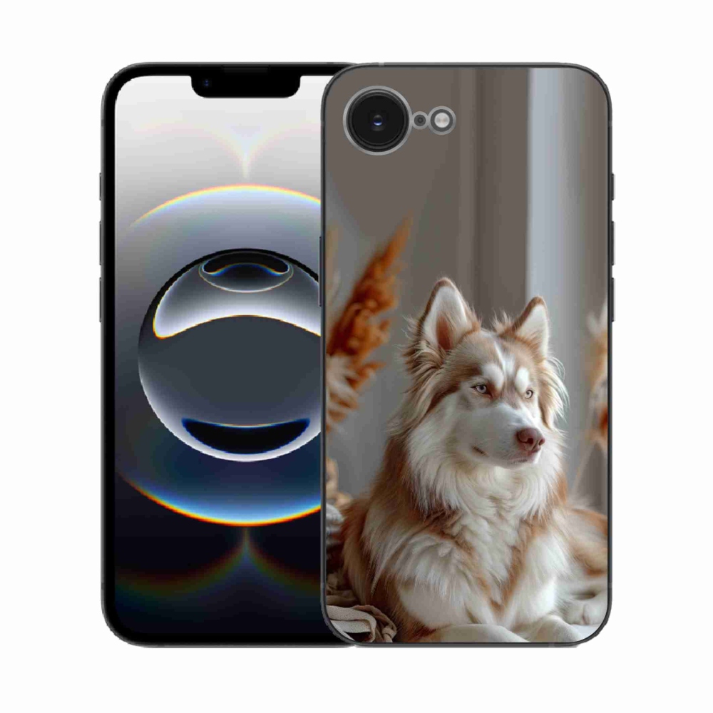 Gelový kryt mmCase na iPhone 16e - klidný sibiřský husky