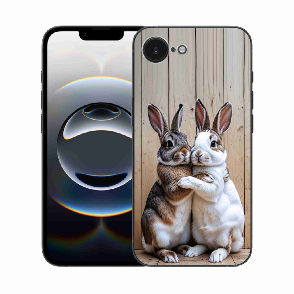 Gelový kryt mmCase na iPhone 16e - králičí pár