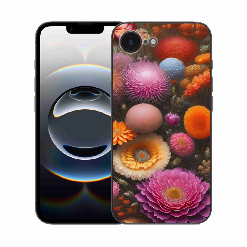 Gelový kryt mmCase na iPhone 16e - květinová kompozice