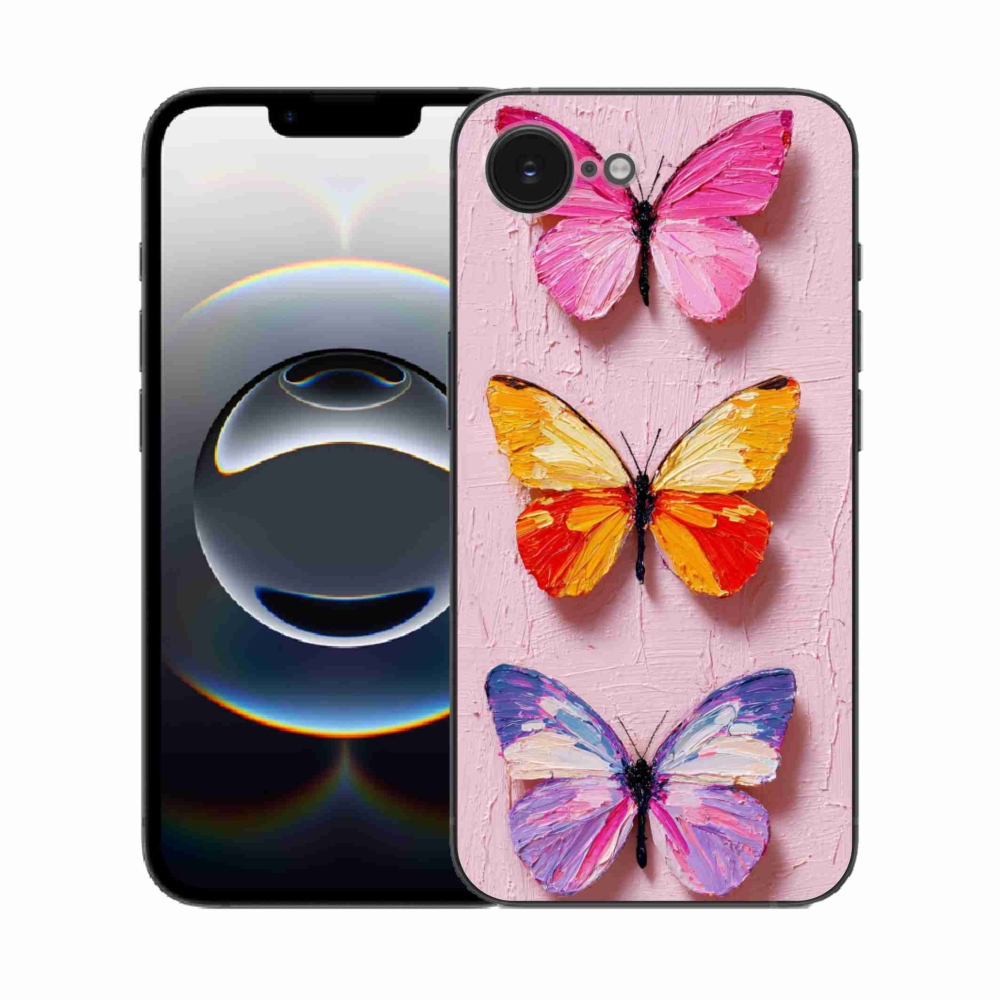 Gelový kryt mmCase na iPhone 16e - motýlí trojice