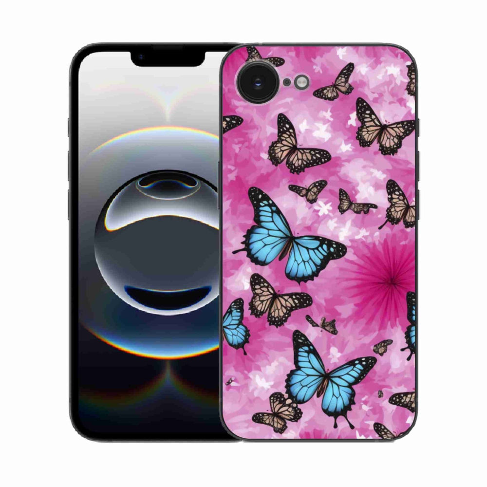 Gelový kryt mmCase na iPhone 16e - motýlí zahrada