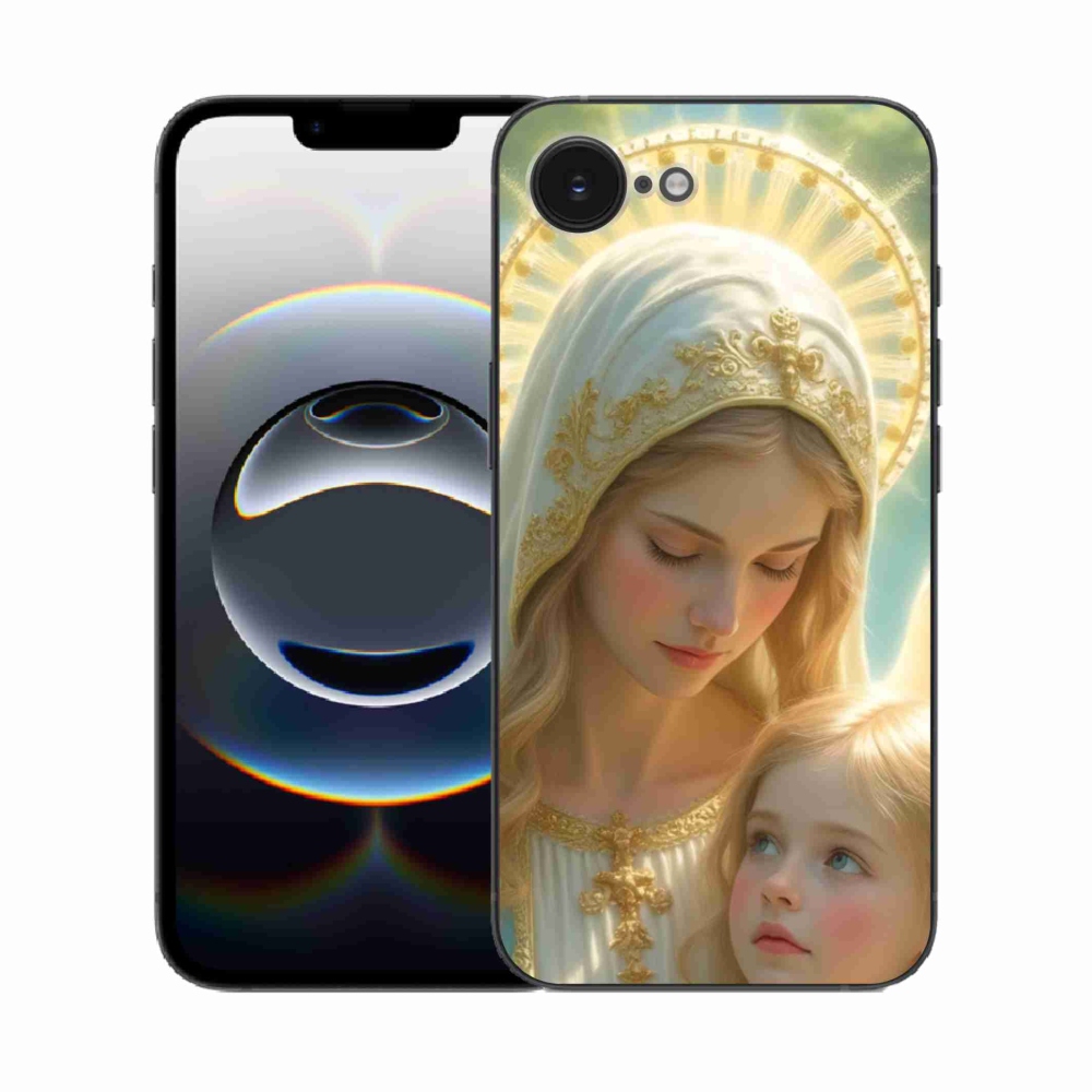 Gelový kryt mmCase na iPhone 16e - náboženský motiv 2