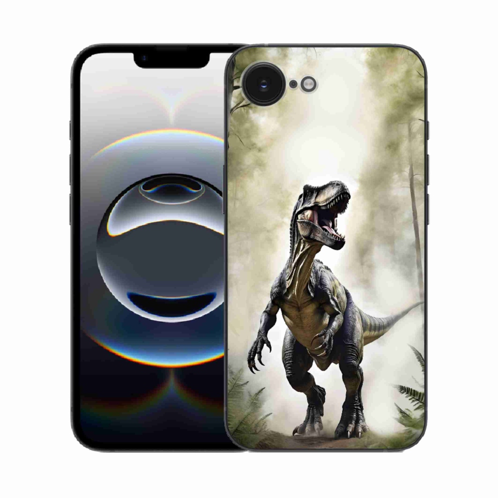 Gelový kryt mmCase na iPhone 16e - naštvaný T-Rex