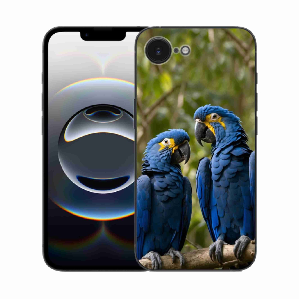 Gelový kryt mmCase na iPhone 16e - papouščí duo