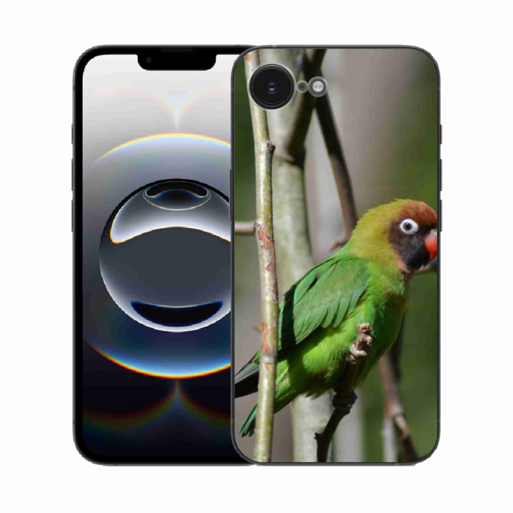 Gelový kryt mmCase na iPhone 16e - papoušek agapornis