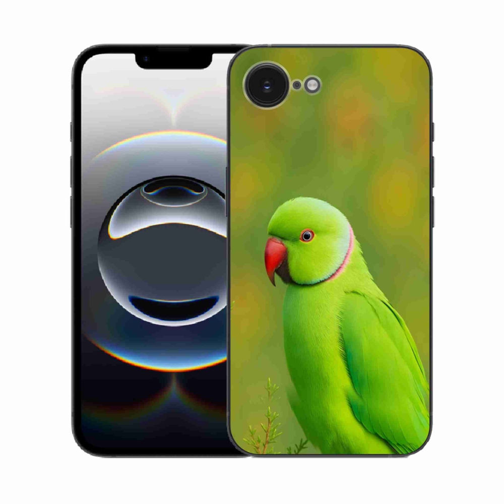 Gelový kryt mmCase na iPhone 16e - papoušek alexandr 2