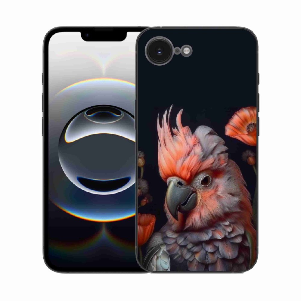 Gelový kryt mmCase na iPhone 16e - papoušek kakadu v barvách