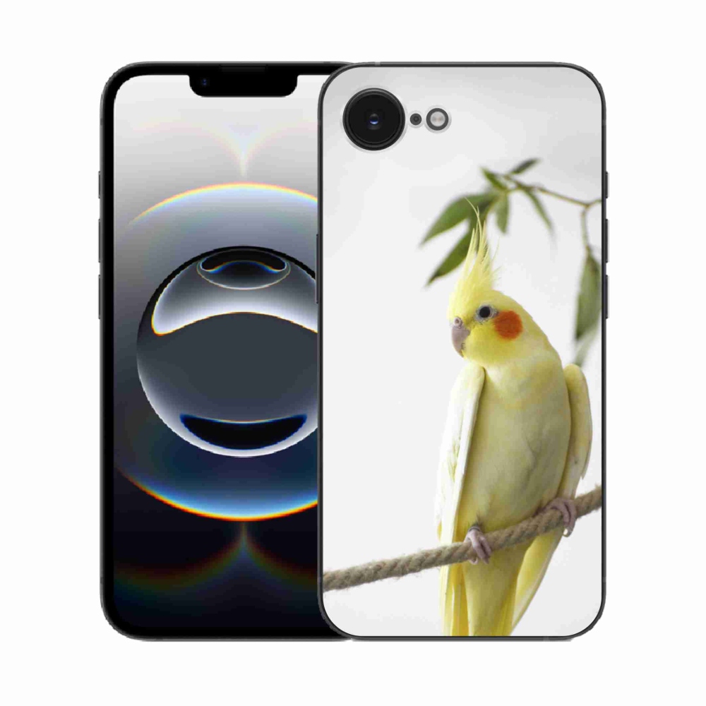 Gelový kryt mmCase na iPhone 16e - papoušek korela chocholatá
