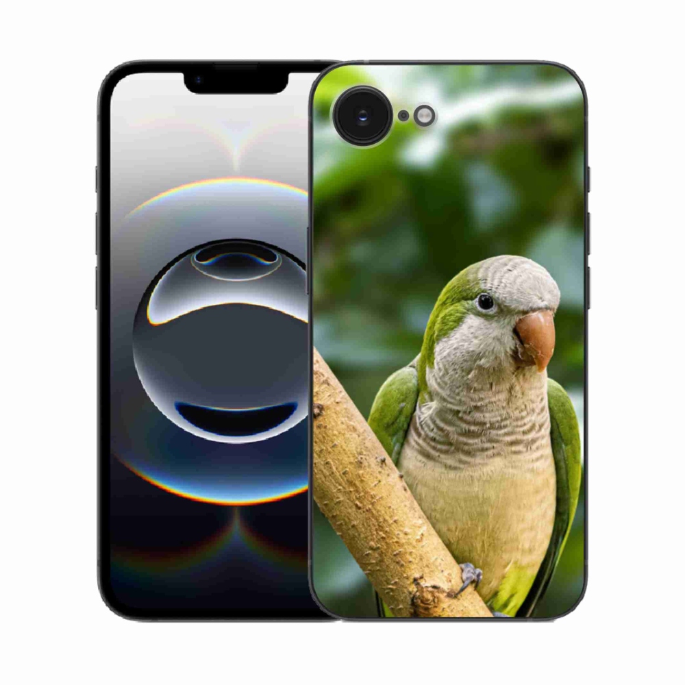 Gelový kryt mmCase na iPhone 16e - papoušek mníšek
