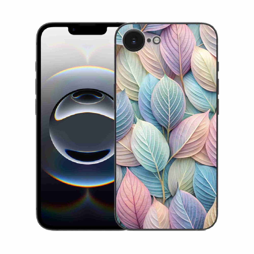 Gelový kryt mmCase na iPhone 16e - pastelové listy