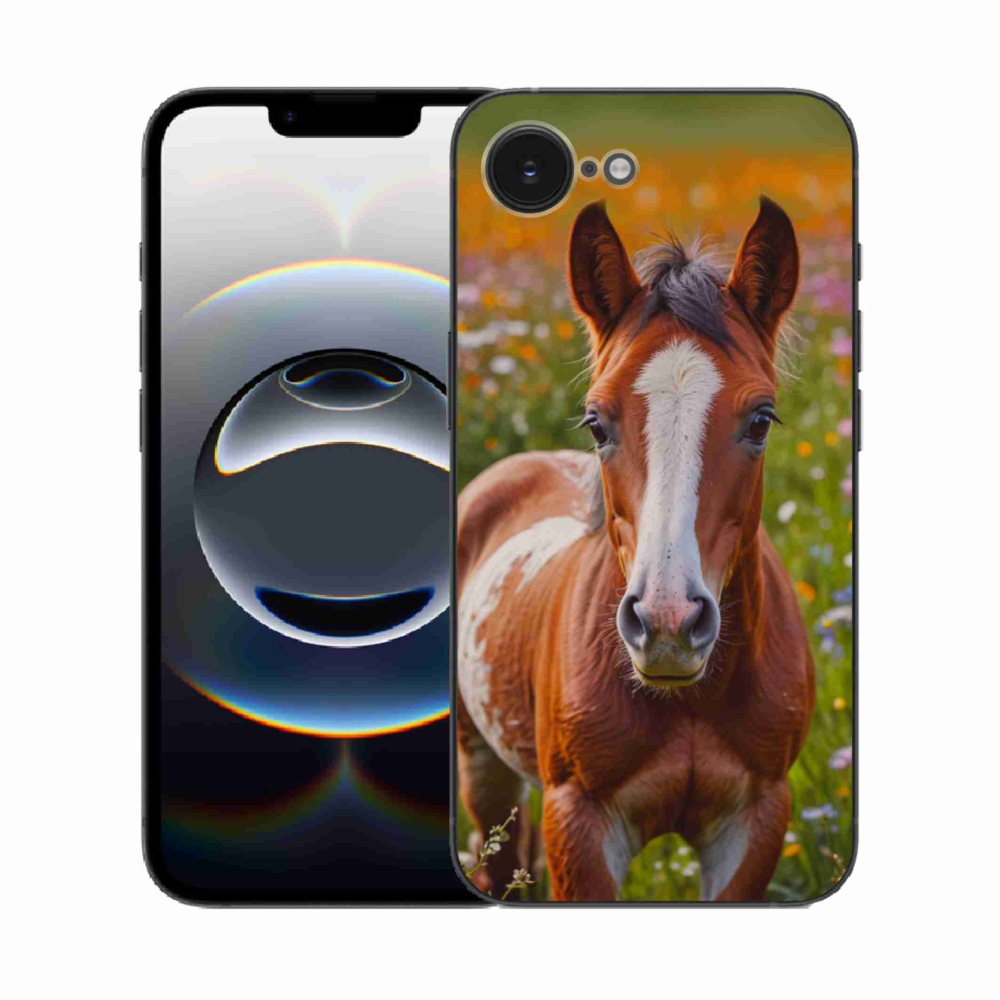 Gelový kryt mmCase na iPhone 16e - roztomilé hříbě