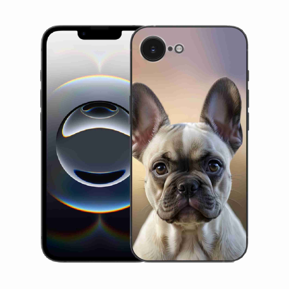 Gelový kryt mmCase na iPhone 16e - roztomilý francouzský buldoček