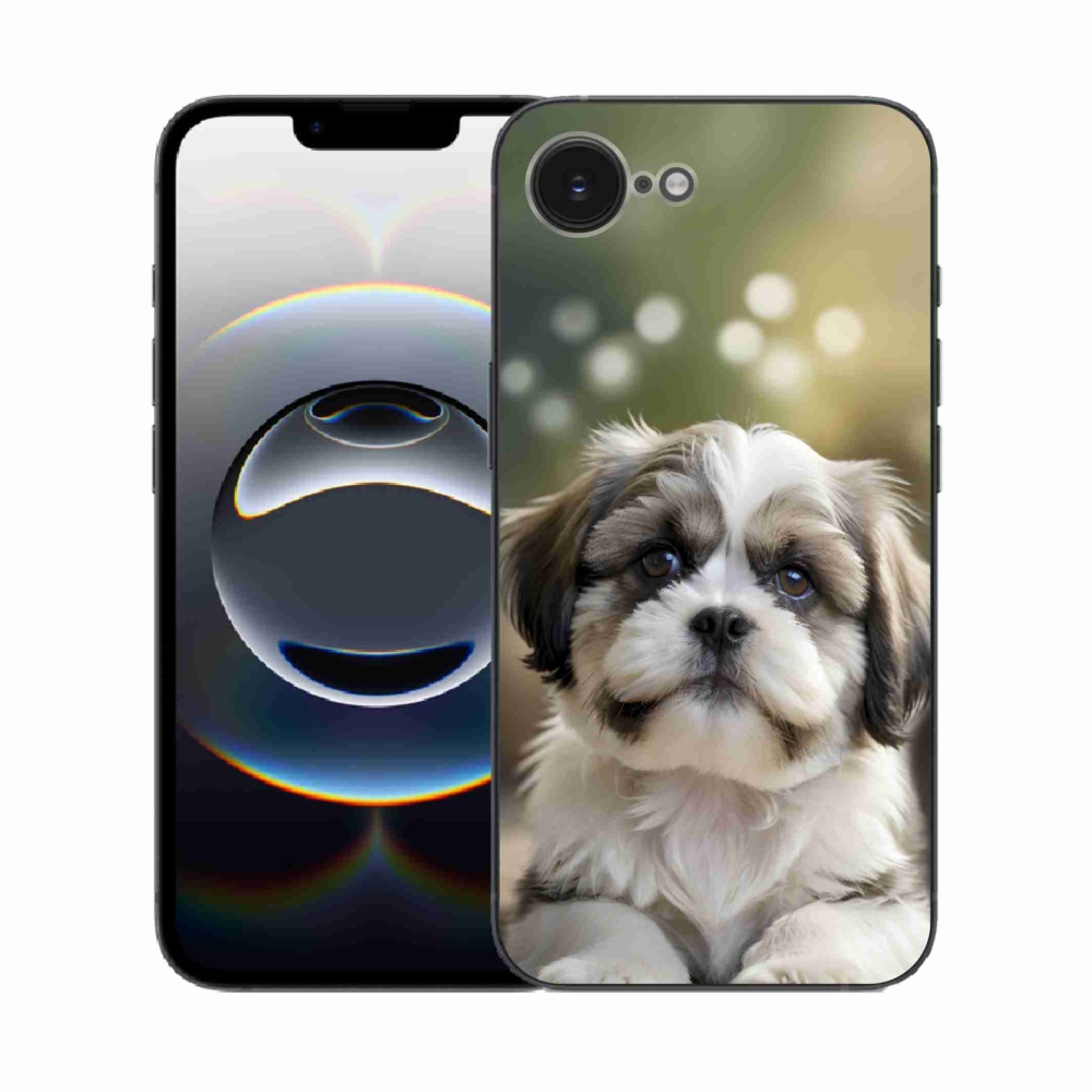 Gelový kryt mmCase na iPhone 16e - roztomilý shih-tzu