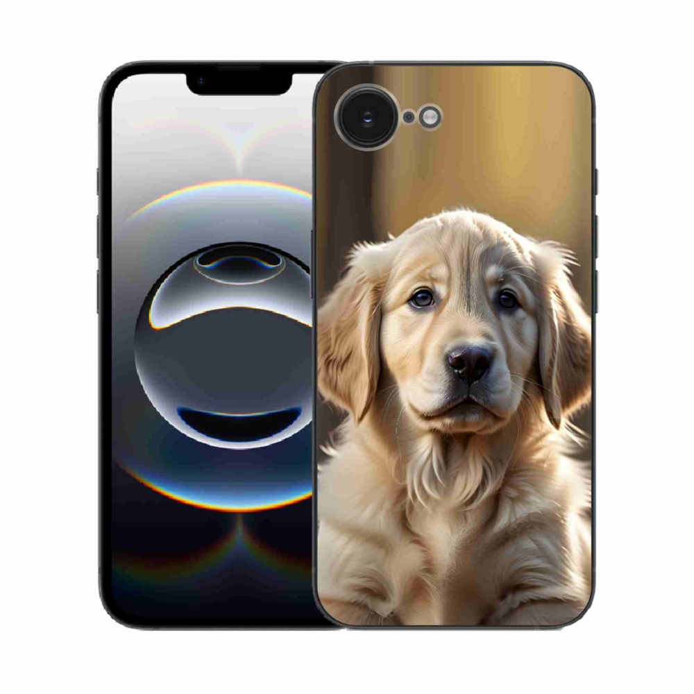 Gelový kryt mmCase na iPhone 16e - roztomilý zlatý retrívr
