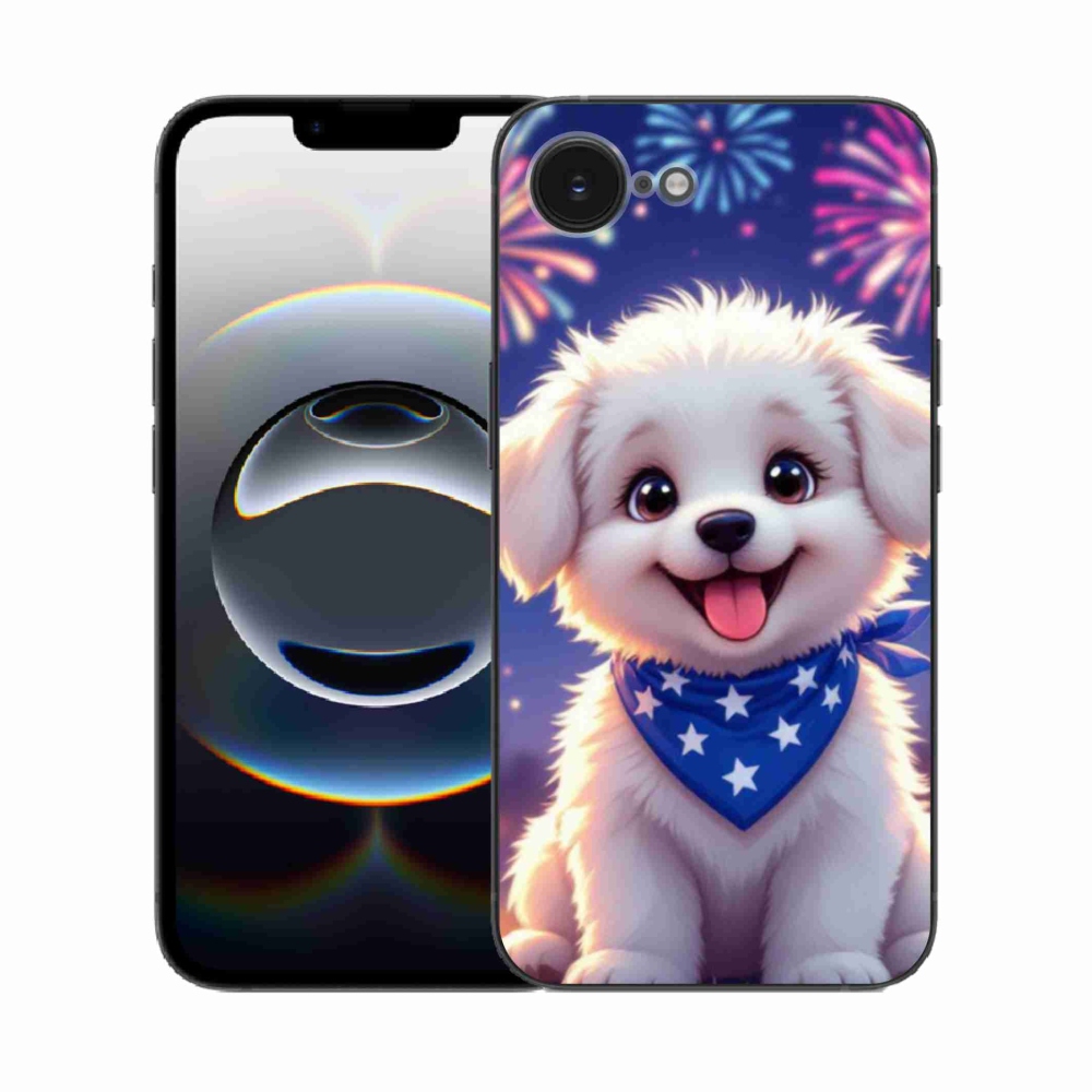 Gelový kryt mmCase na iPhone 16e - slavnostní štěně
