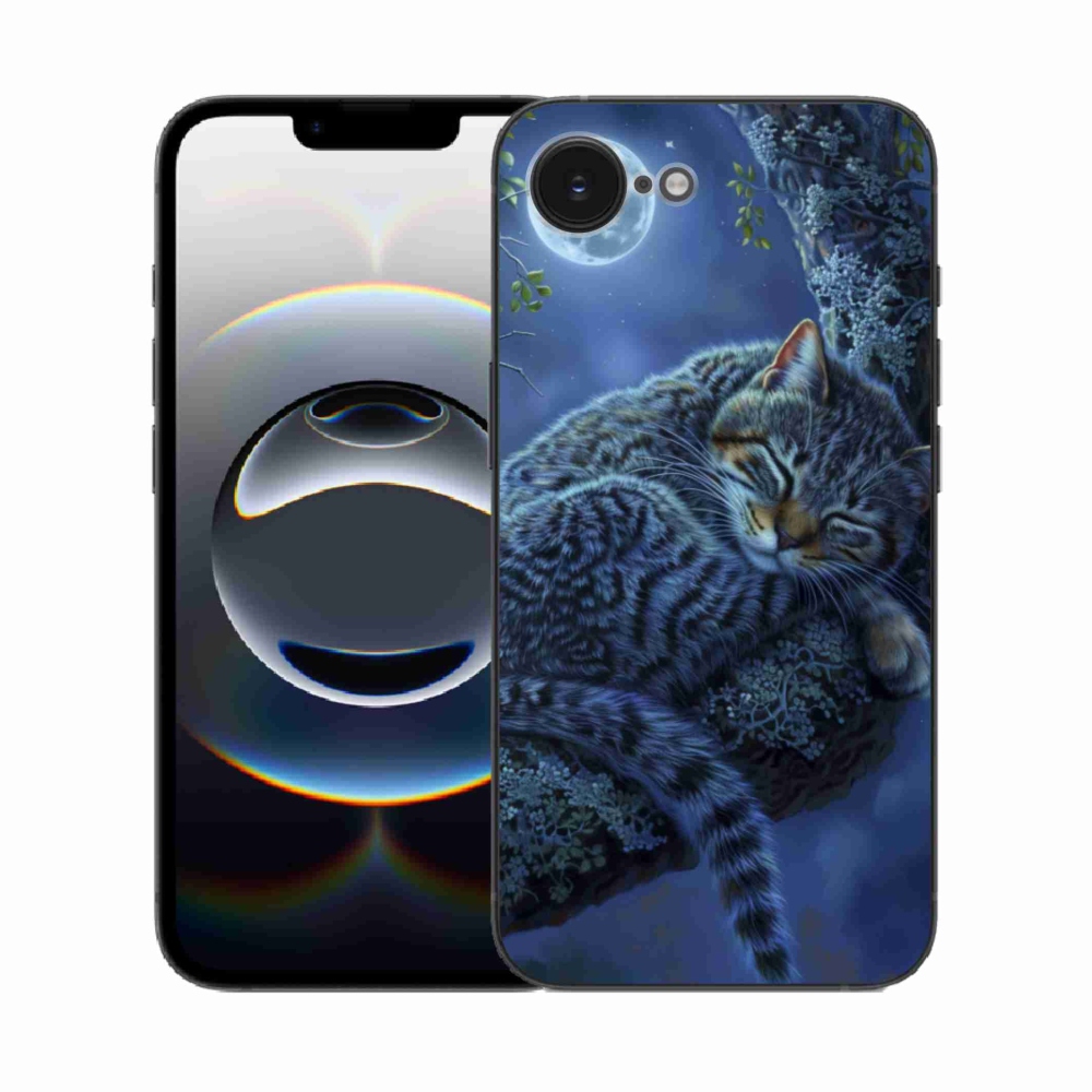 Gelový kryt mmCase na iPhone 16e - spící kočka