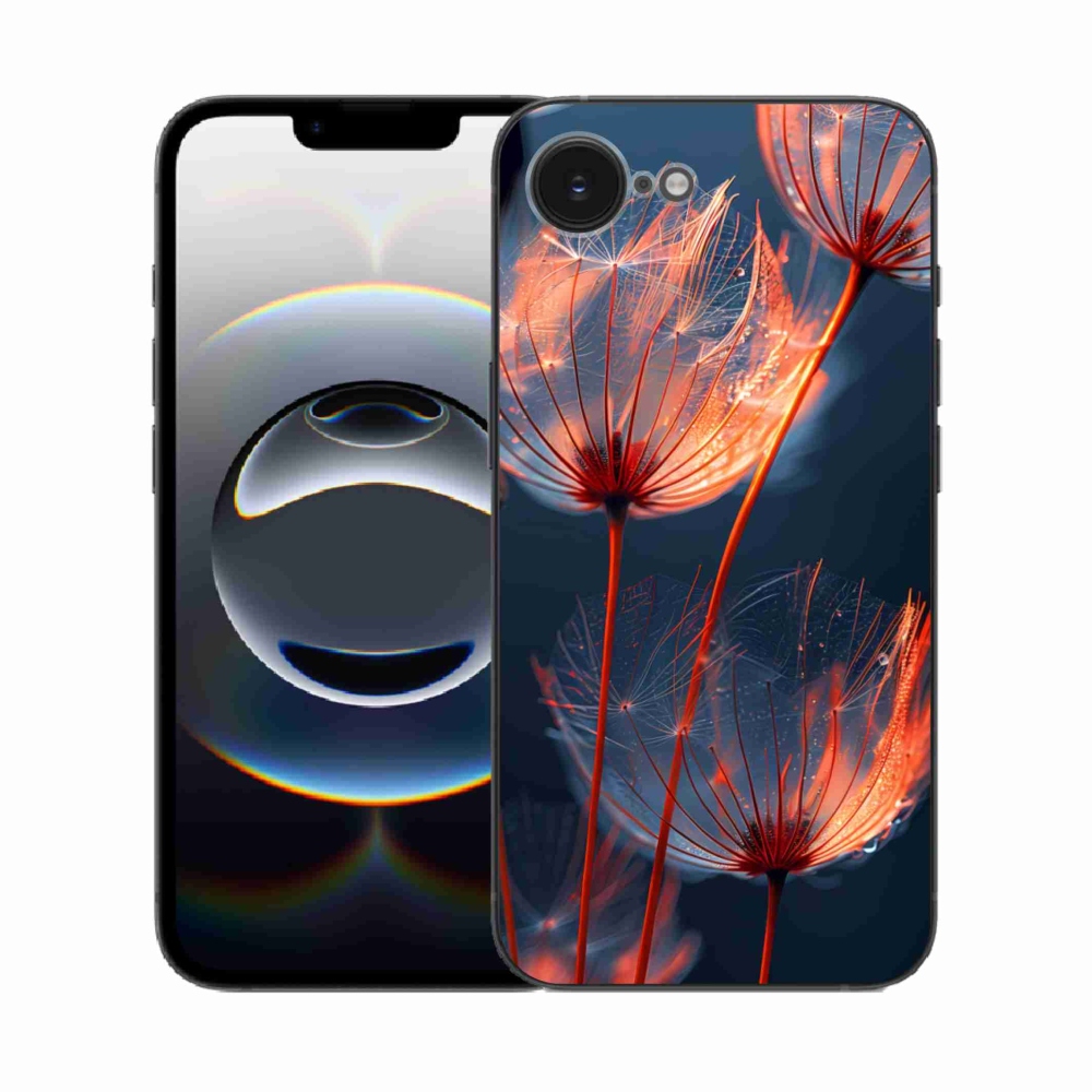 Gelový kryt mmCase na iPhone 16e - světélkující chmýří