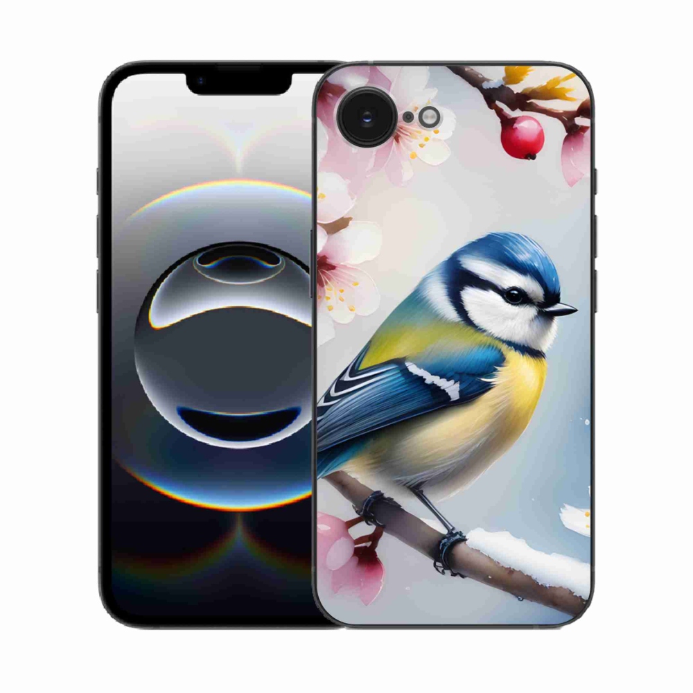 Gelový kryt mmCase na iPhone 16e - sýkorka