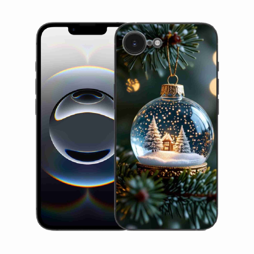 Gelový kryt mmCase na iPhone 16e - vánoční koule 2