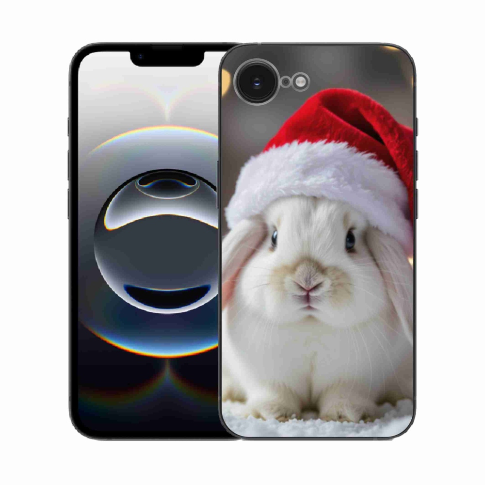 Gelový kryt mmCase na iPhone 16e - vánoční králík