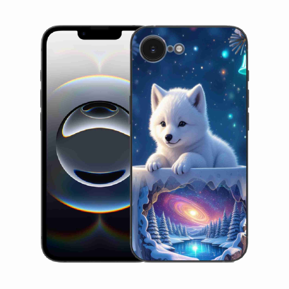 Gelový kryt mmCase na iPhone 16e - vánoční štěně