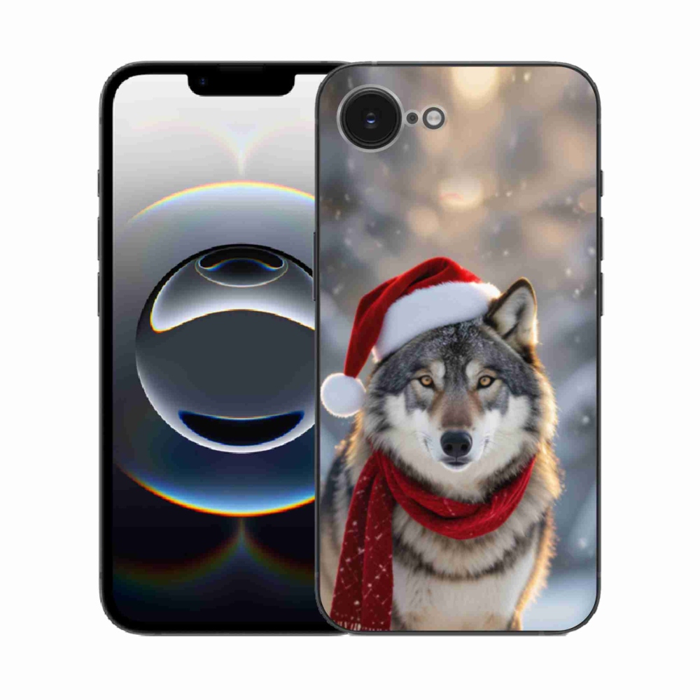 Gelový kryt mmCase na iPhone 16e - vánoční vlk