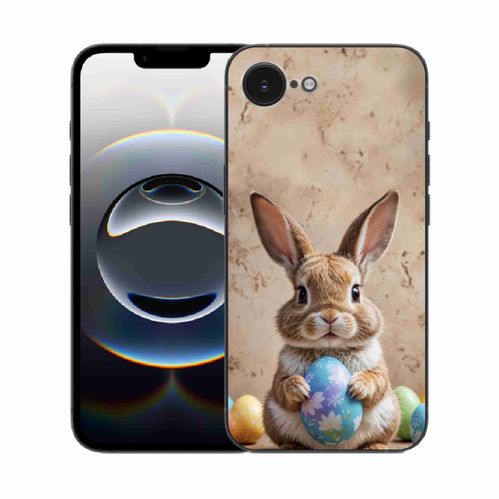Gelový kryt mmCase na iPhone 16e - velikonoční králíček