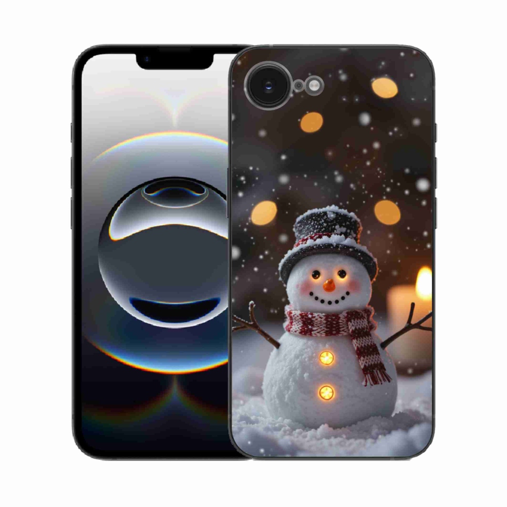 Gelový kryt mmCase na iPhone 16e - veselý sněhulák