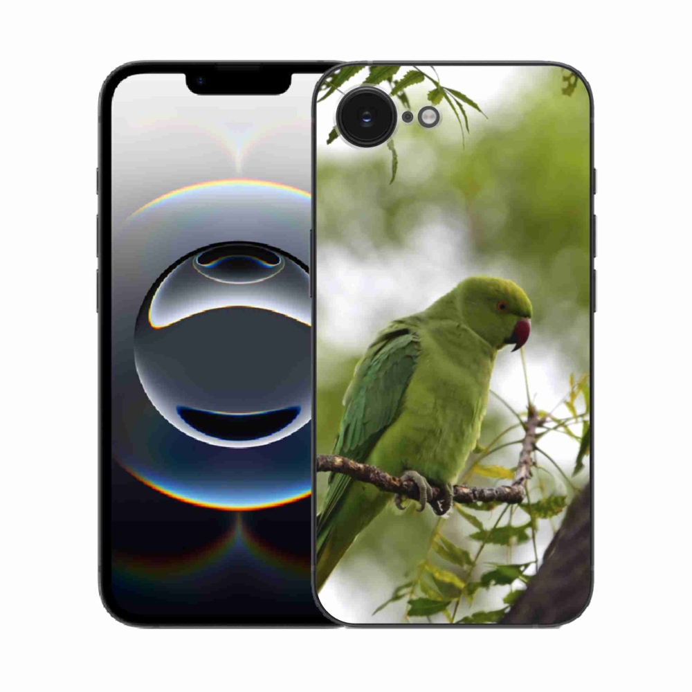 Gelový kryt mmCase na iPhone 16e - zelený papoušek