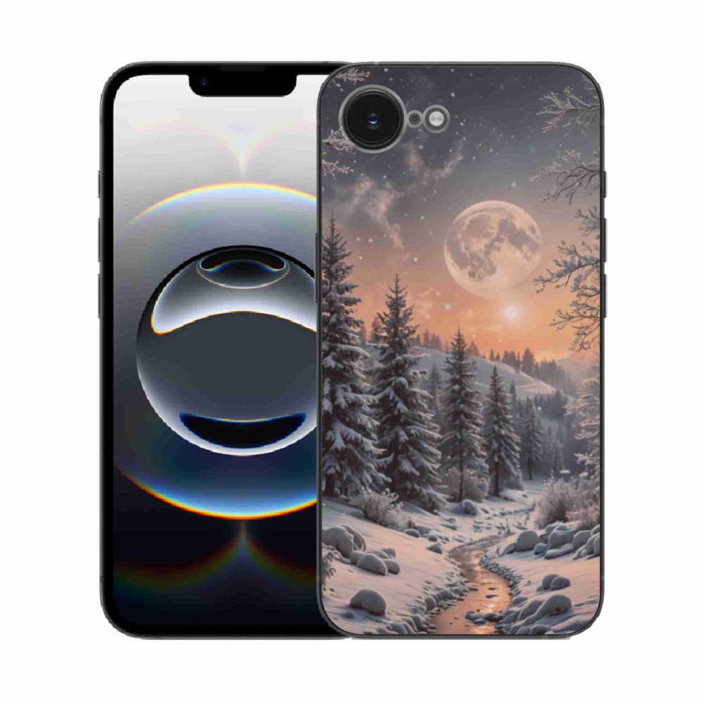 Gelový kryt mmCase na iPhone 16e - zimní krajina 2