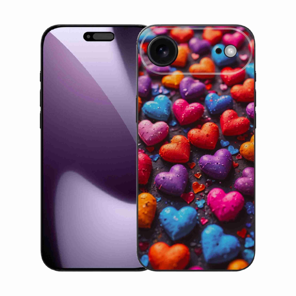 Gelový kryt mmCase na iPhone 17 Air - barevná srdce