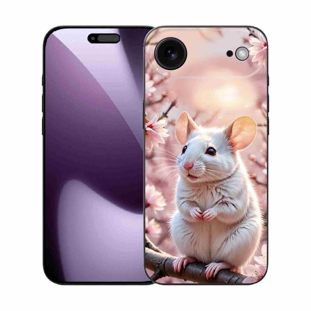 Gelový kryt mmCase na iPhone 17 Air - bílá myš na větvi
