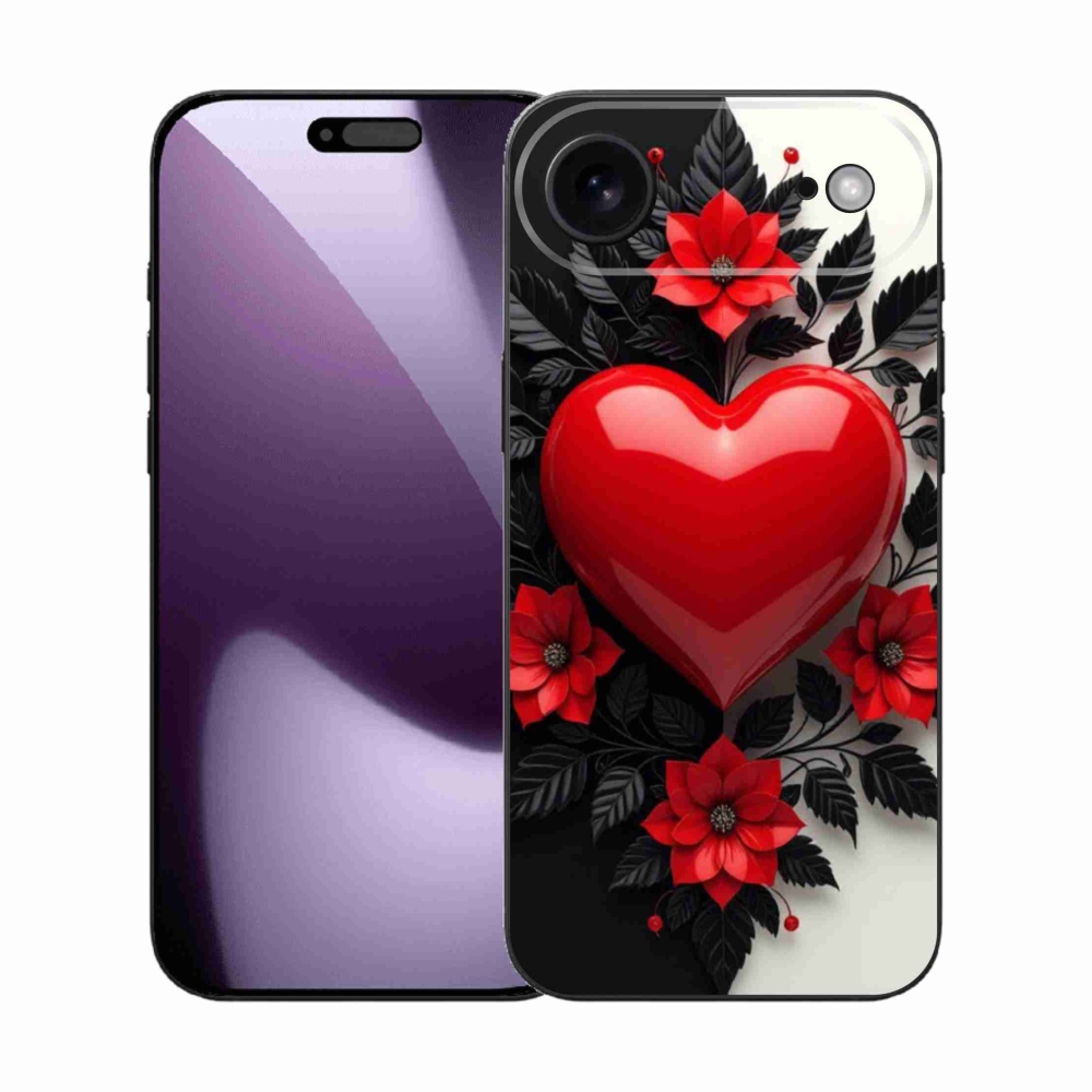 Gelový kryt mmCase na iPhone 17 Air - červené srdce
