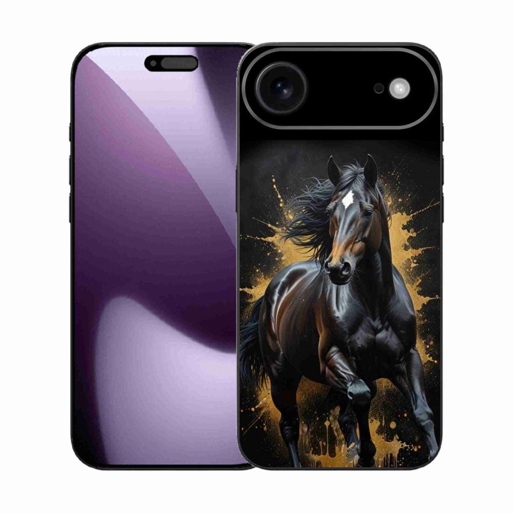 Gelový kryt mmCase na iPhone 17 Air - elegantní černý hřebec