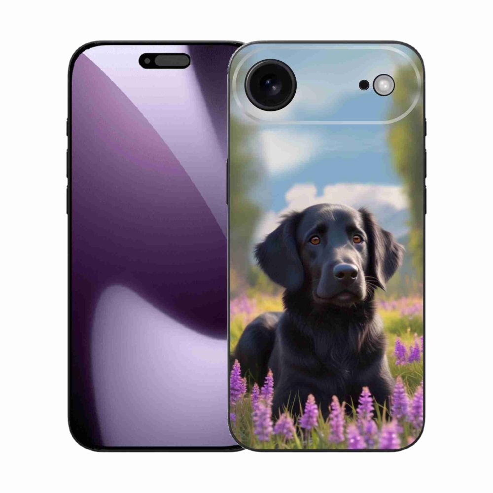 Gelový kryt mmCase na iPhone 17 Air - elegantní černý retrívr