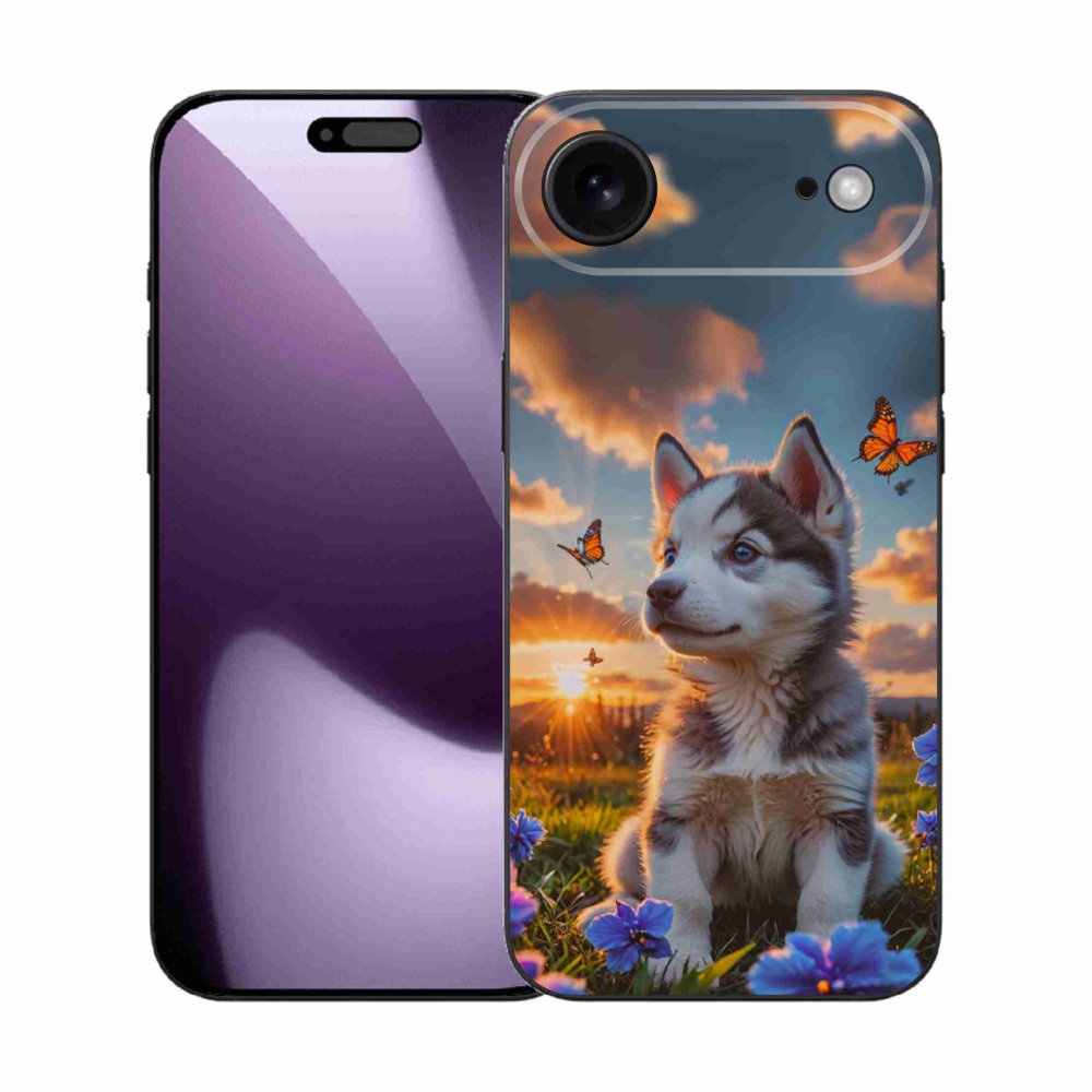 Gelový kryt mmCase na iPhone 17 Air - husky při západu slunce