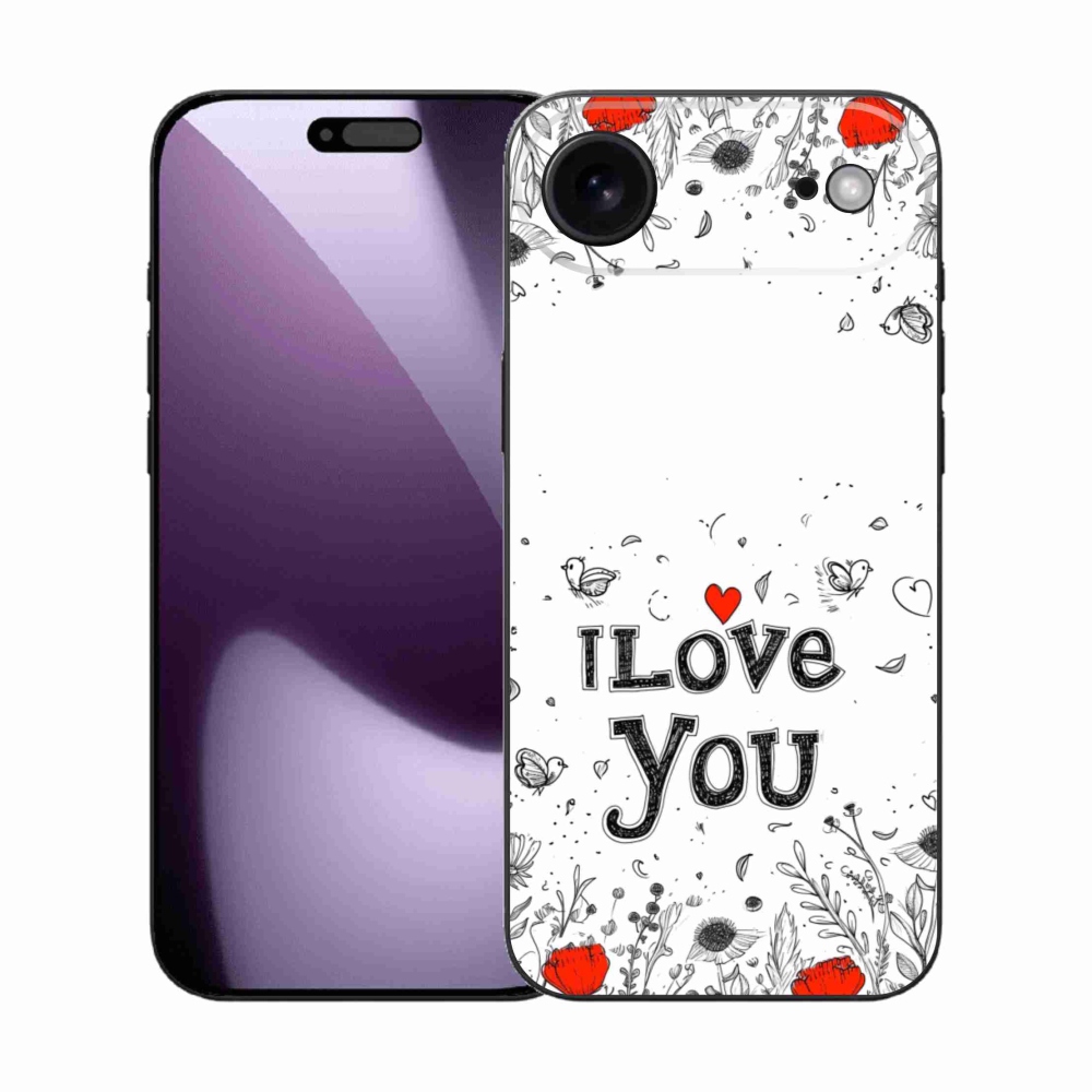 Gelový kryt mmCase na iPhone 17 Air - I love you bílé pozadí