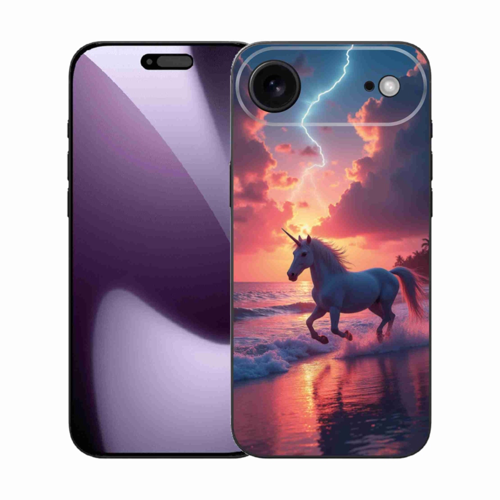 Gelový kryt mmCase na iPhone 17 Air - jednorožec na pláži