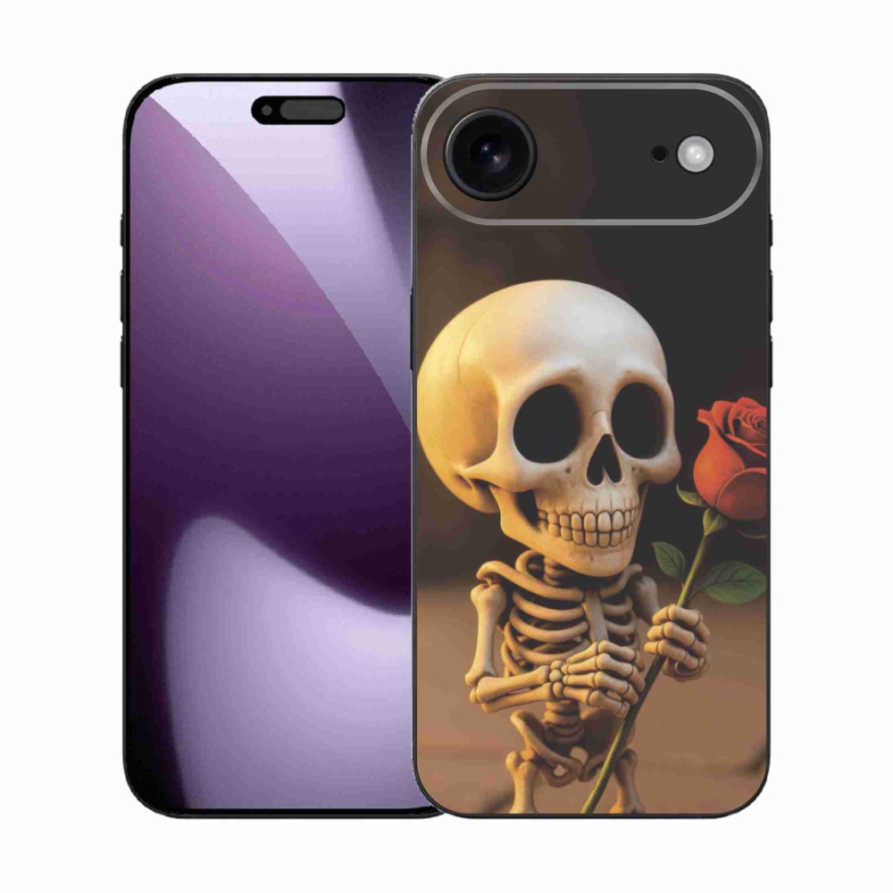 Gelový kryt mmCase na iPhone 17 Air - kostlivec s růží