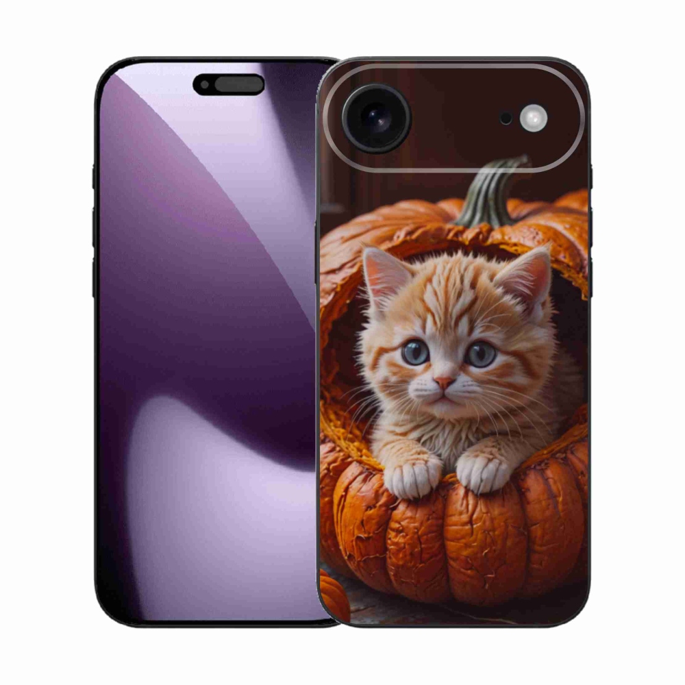 Gelový kryt mmCase na iPhone 17 Air - kotě a dýně 2