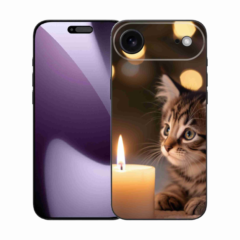 Gelový kryt mmCase na iPhone 17 Air - kotě a svíčka