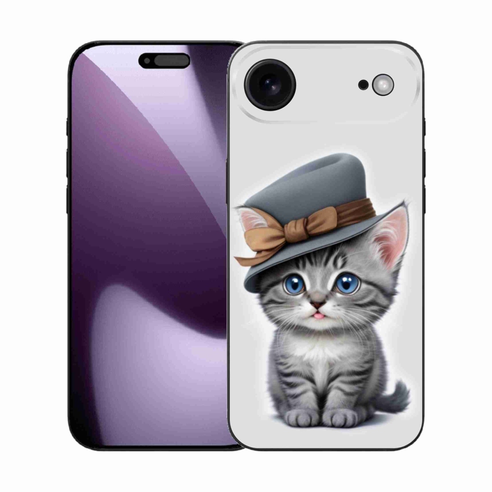 Gelový kryt mmCase na iPhone 17 Air - kotě s kloboukem
