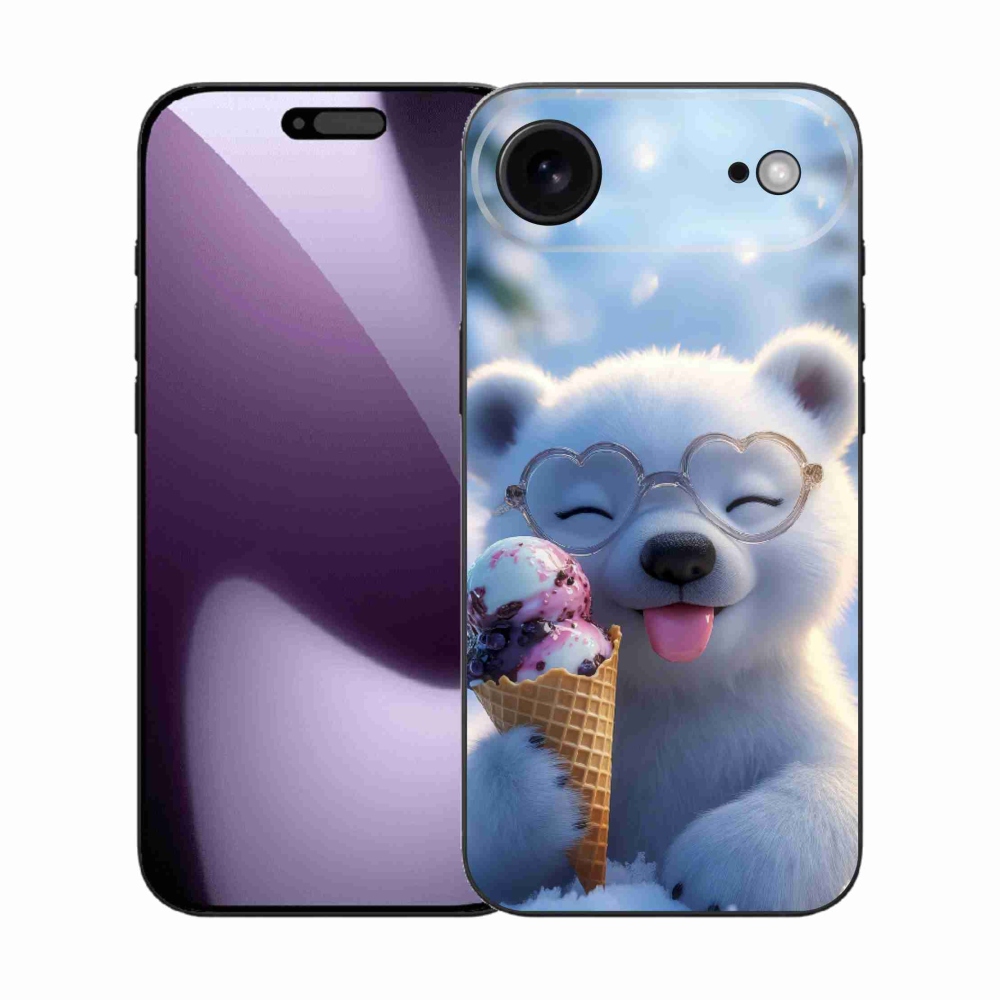 Gelový kryt mmCase na iPhone 17 Air - medvídek se zmrzlinou