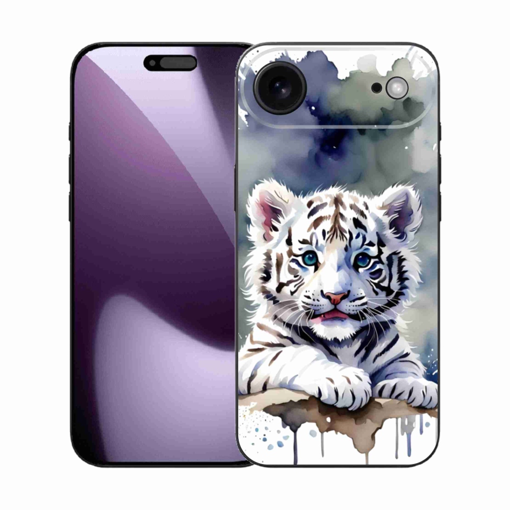 Gelový kryt mmCase na iPhone 17 Air - mládě bílého tygra