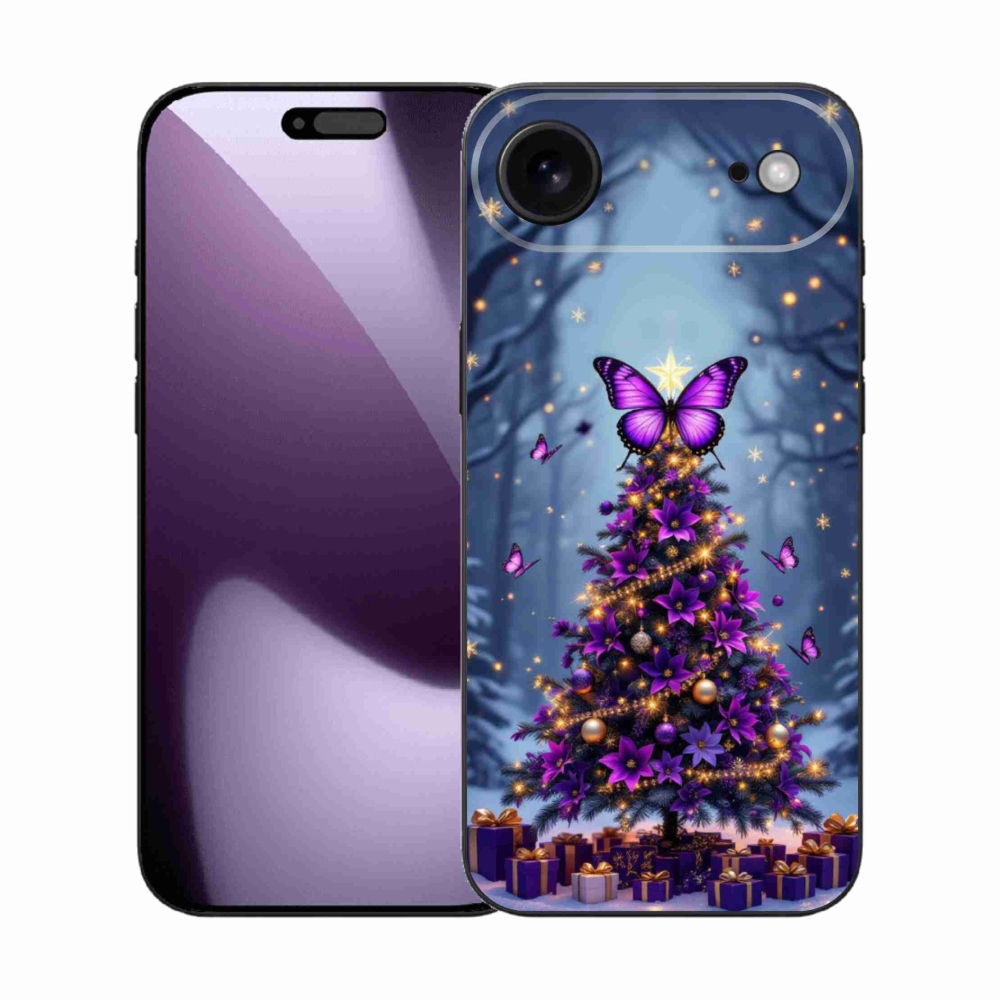 Gelový kryt mmCase na iPhone 17 Air - motýlí vánoční stromek