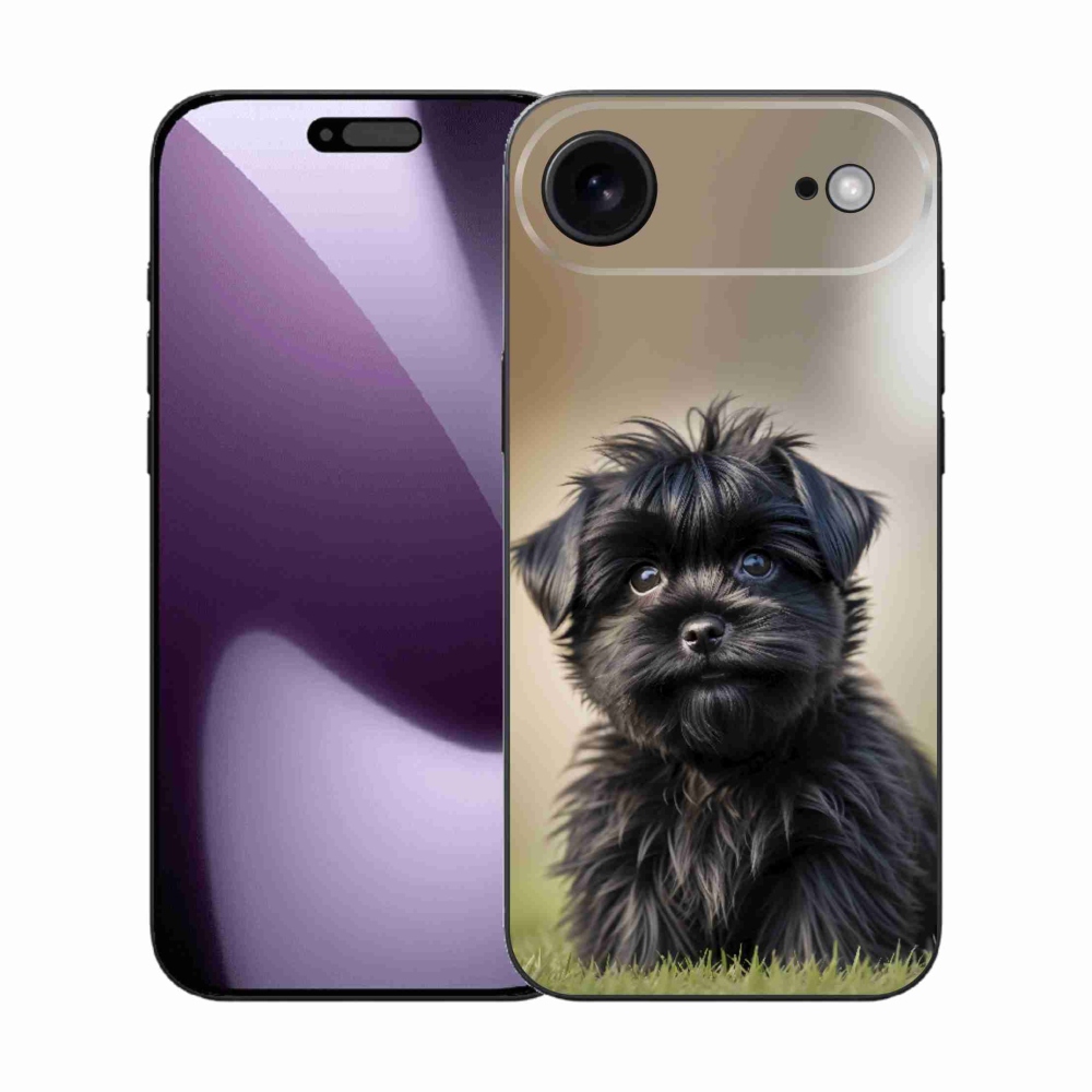 Gelový kryt mmCase na iPhone 17 Air - roztomilý černý pejsek