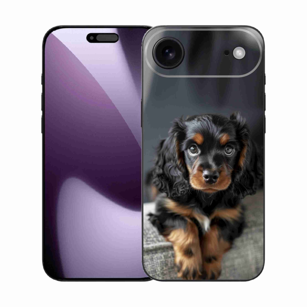 Gelový kryt mmCase na iPhone 17 Air - roztomilý dlouhosrstý jezevčík