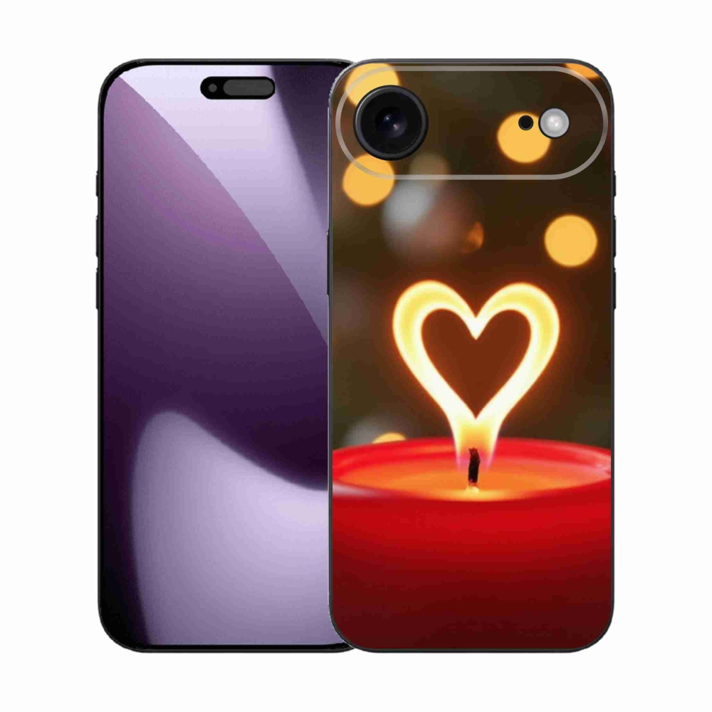 Gelový kryt mmCase na iPhone 17 Air - srdce z plamene