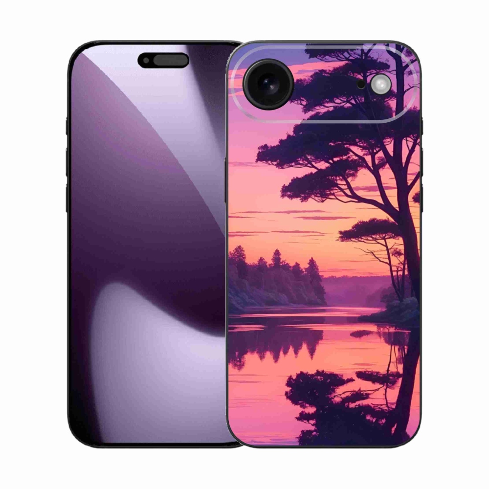 Gelový kryt mmCase na iPhone 17 Air - západ slunce nad jezerem