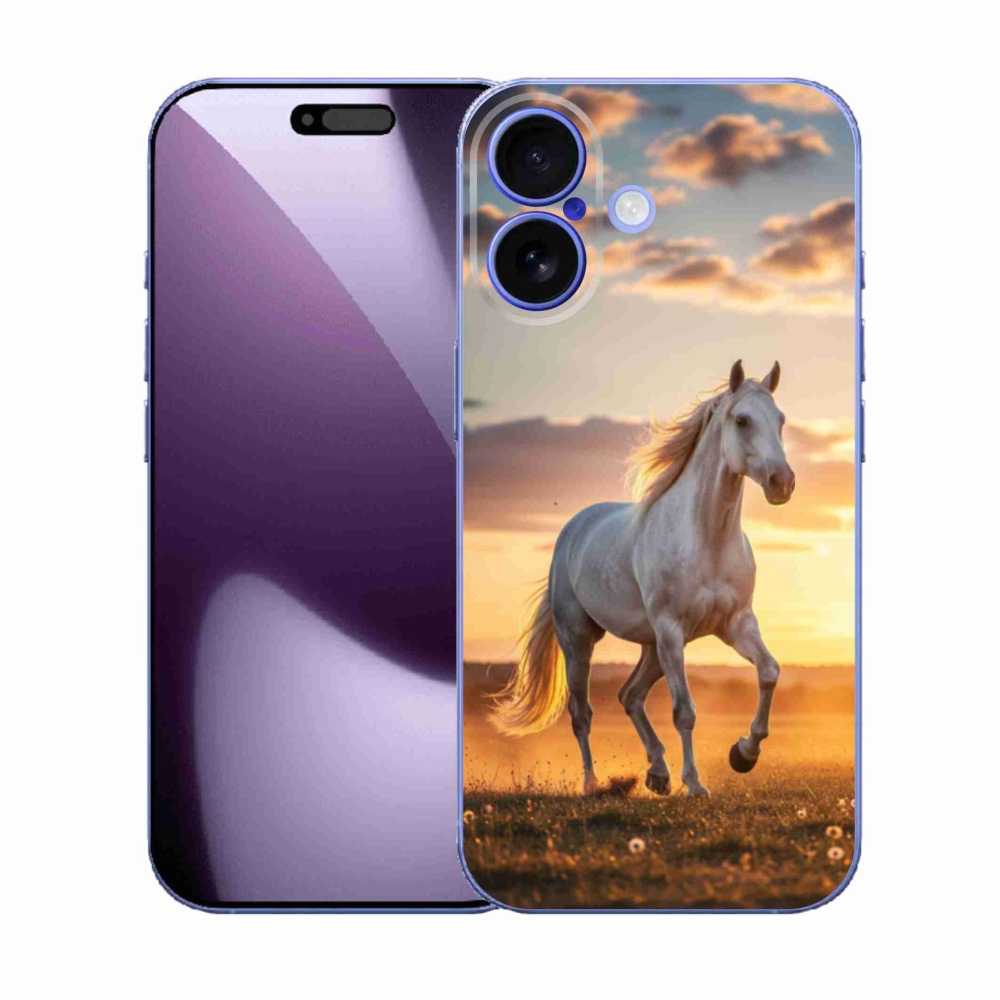 Gelový kryt mmCase na iPhone 17 - běžící bílý kůň 2